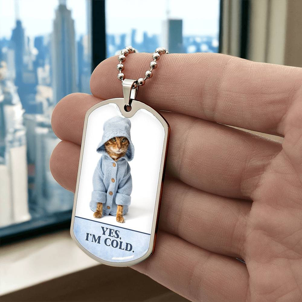 Photo depicting the ​Yes I'm Cold Necklace from EpiAl's Shop.