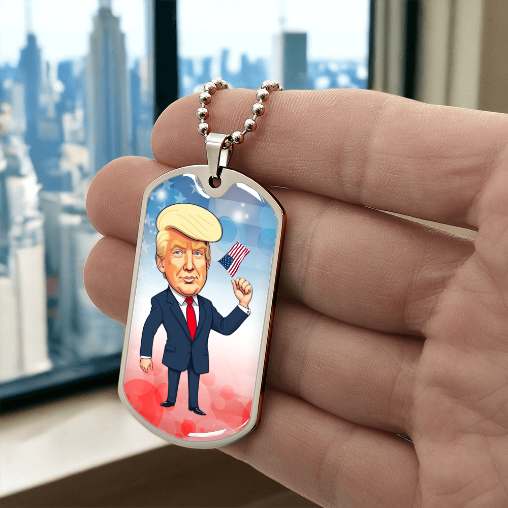 Trump Caricature USA Necklace