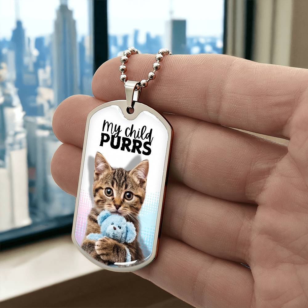 Photo depicting the ​My Child Purrs Necklace from EpiAl's Shop.