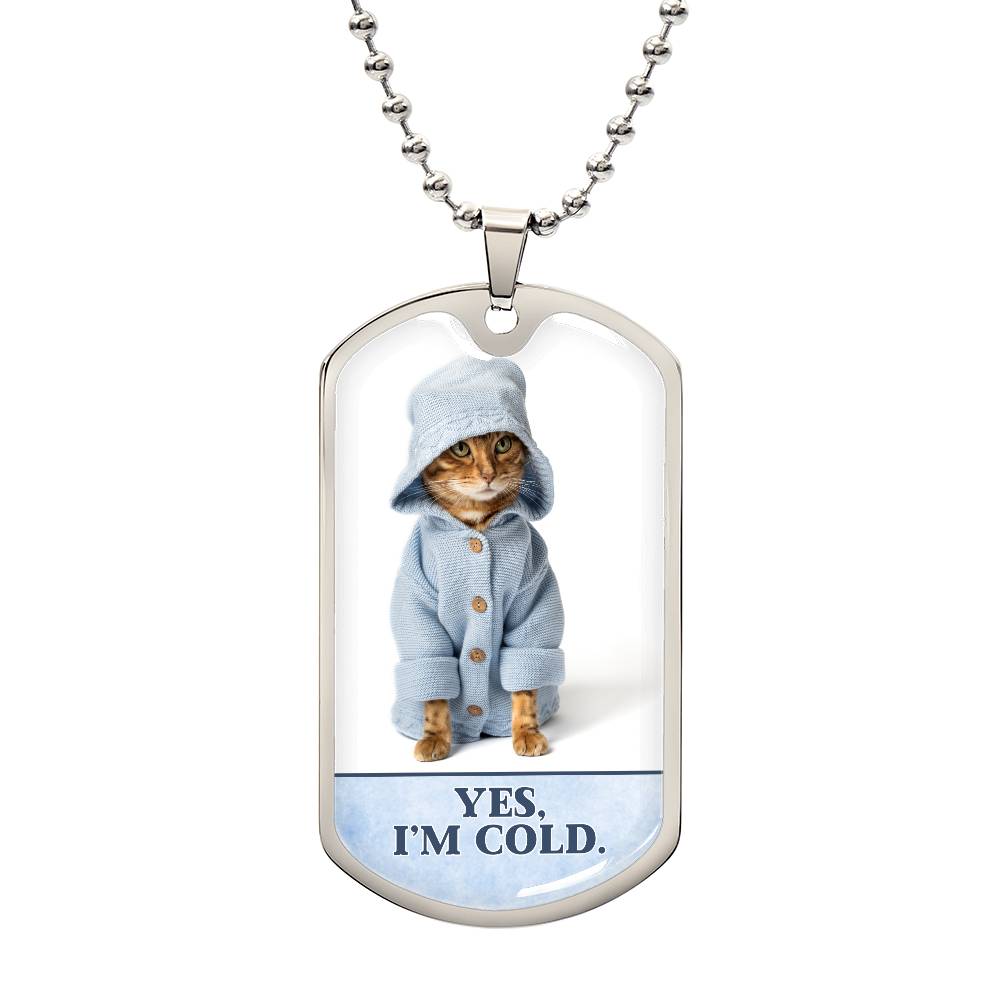 Photo depicting the ​Yes I'm Cold Necklace from EpiAl's Shop.