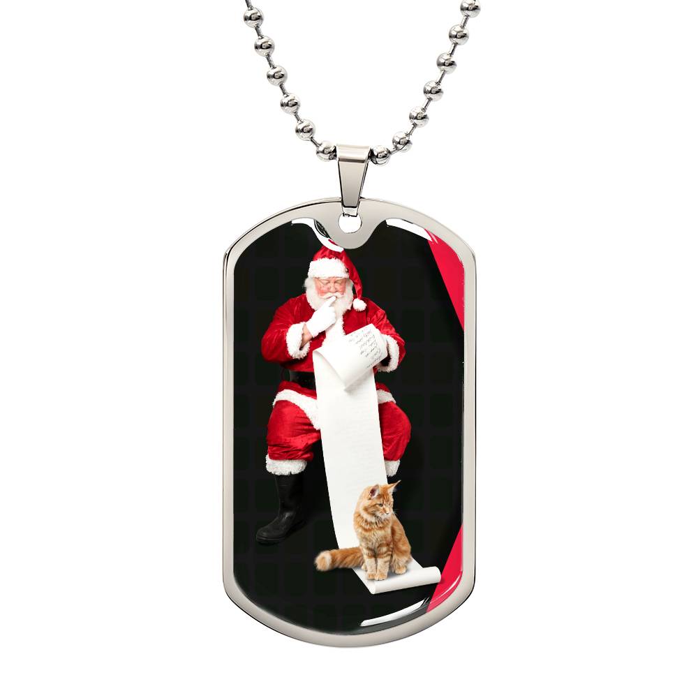 Photo depicting the ​Santa's Cat Necklace from EpiAl's Shop.