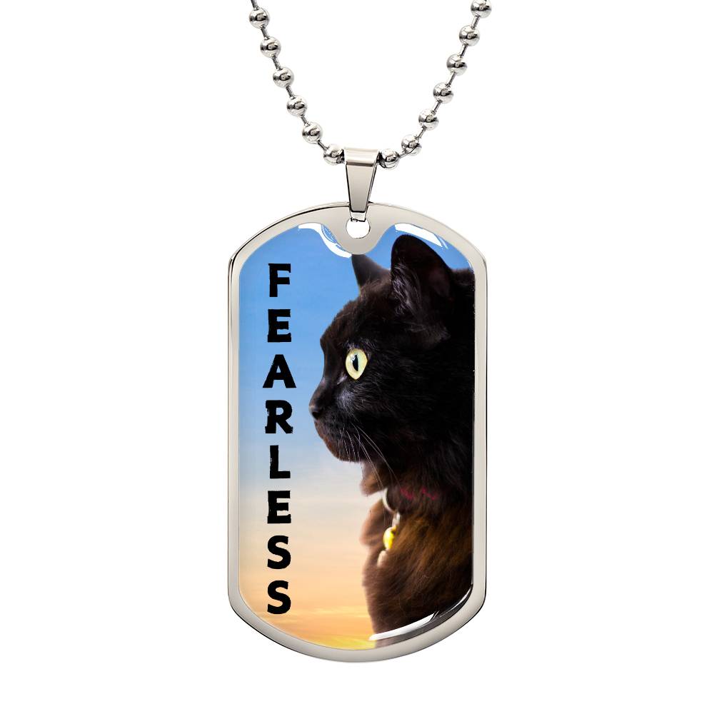 Photo depicting the ​Fearless Necklace from EpiAl's Shop.