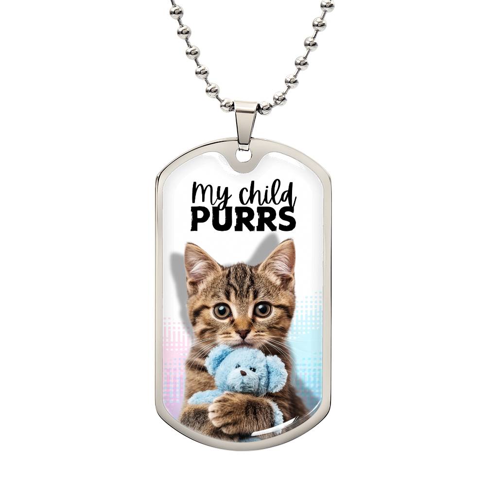 Photo depicting the ​My Child Purrs Necklace from EpiAl's Shop.