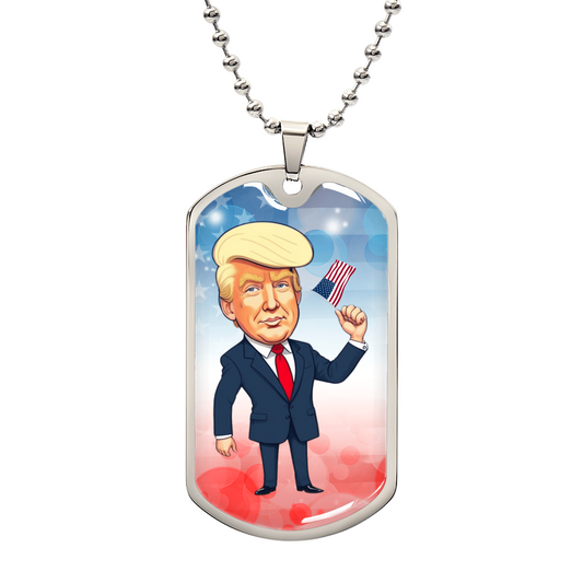 Trump Caricature USA Necklace