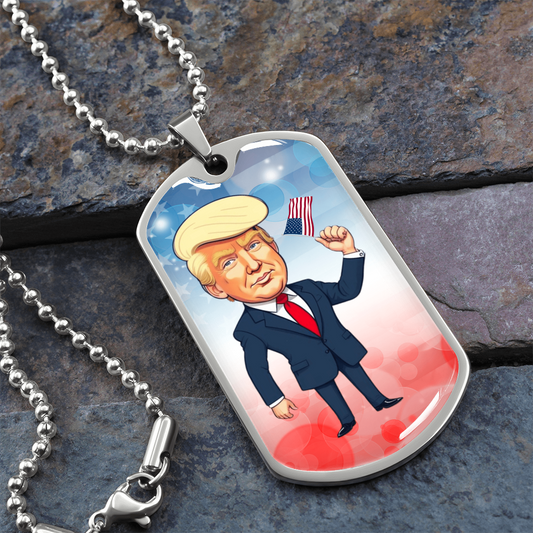 Trump Caricature USA Necklace