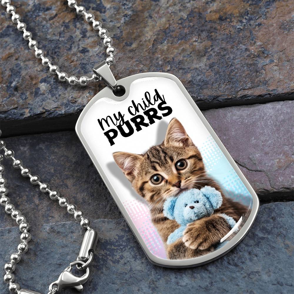 Photo depicting the ​My Child Purrs Necklace from EpiAl's Shop.