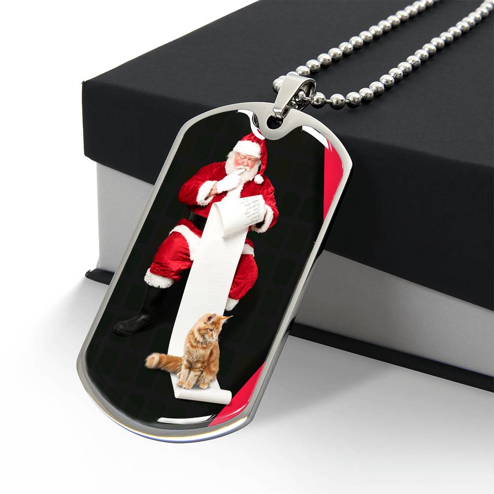 Photo depicting the ​Santa's Cat Necklace from EpiAl's Shop.