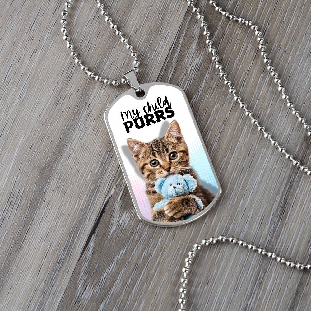 Photo depicting the ​My Child Purrs Necklace from EpiAl's Shop.