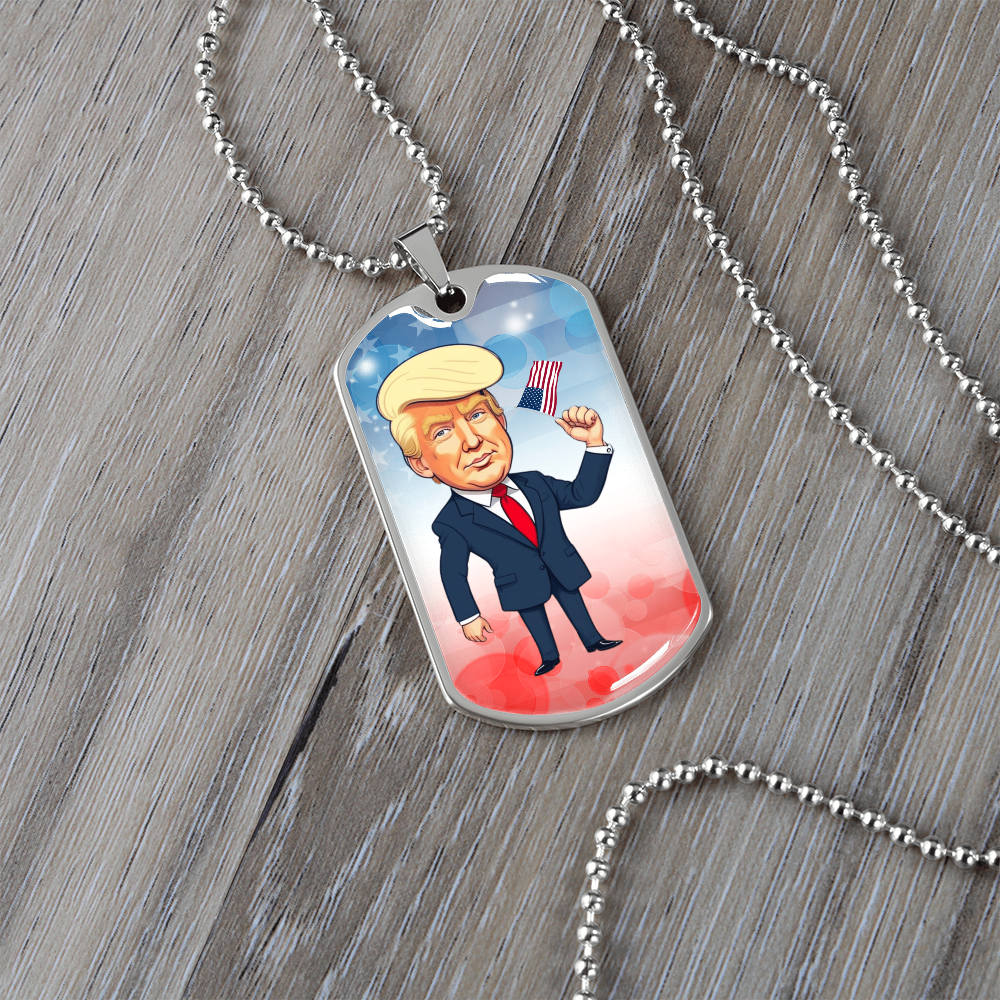Trump Caricature USA Necklace
