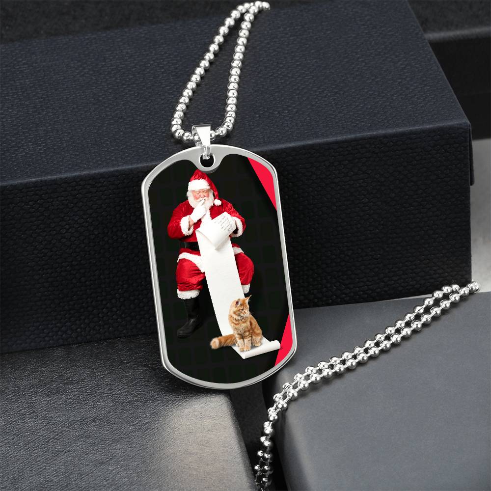 Photo depicting the ​Santa's Cat Necklace from EpiAl's Shop.