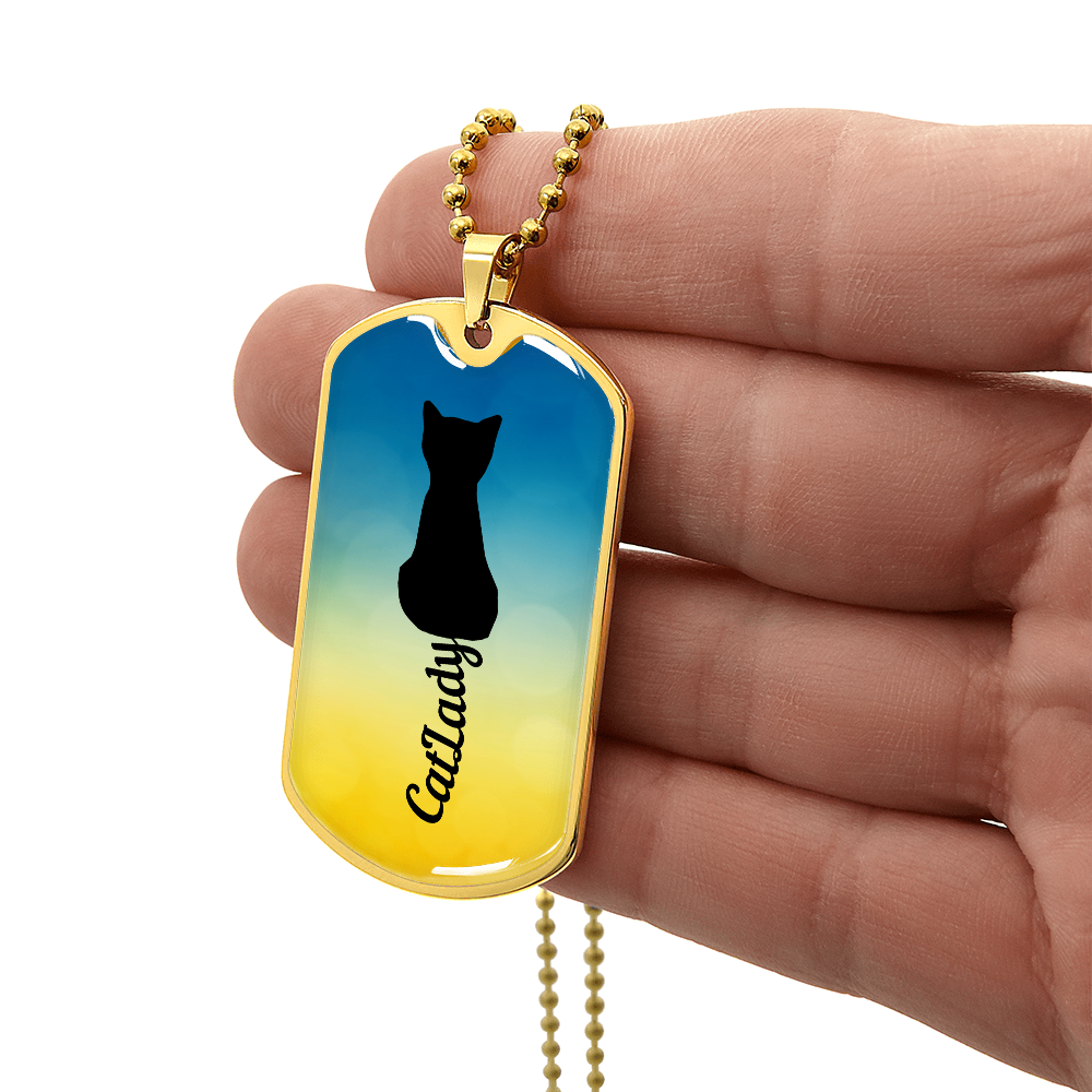 Cursive Tail Cat Lady Necklace