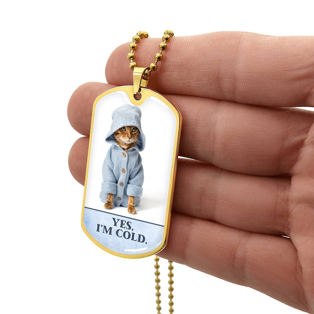 Photo depicting the ​Yes I'm Cold Necklace from EpiAl's Shop.