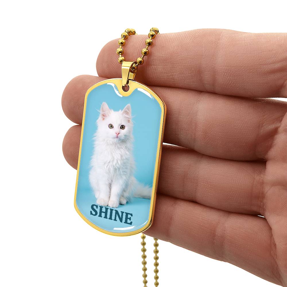 Photo depicting the ​Shine Kitty Necklace from EpiAl's Shop.