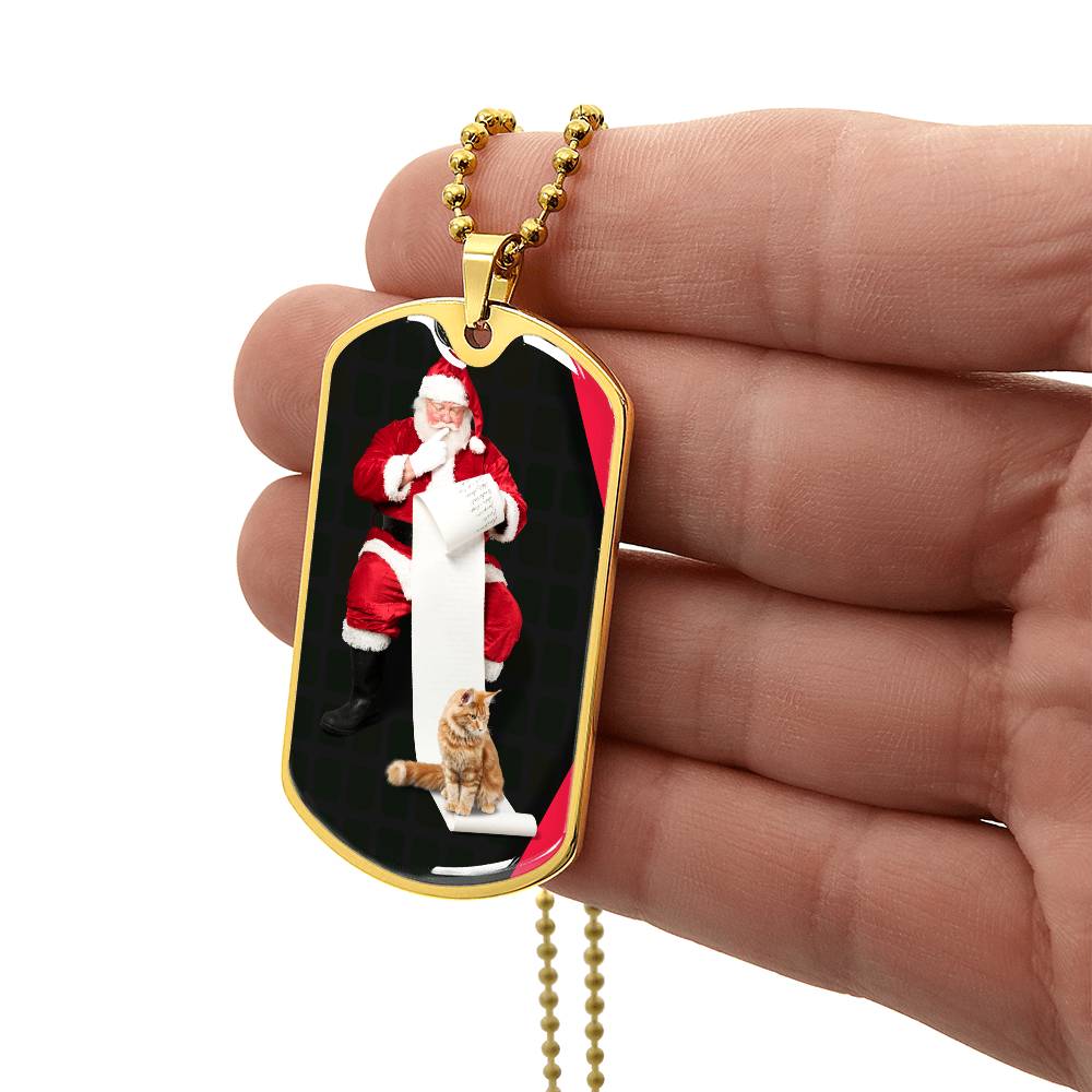 Photo depicting the ​Santa's Cat Necklace from EpiAl's Shop.