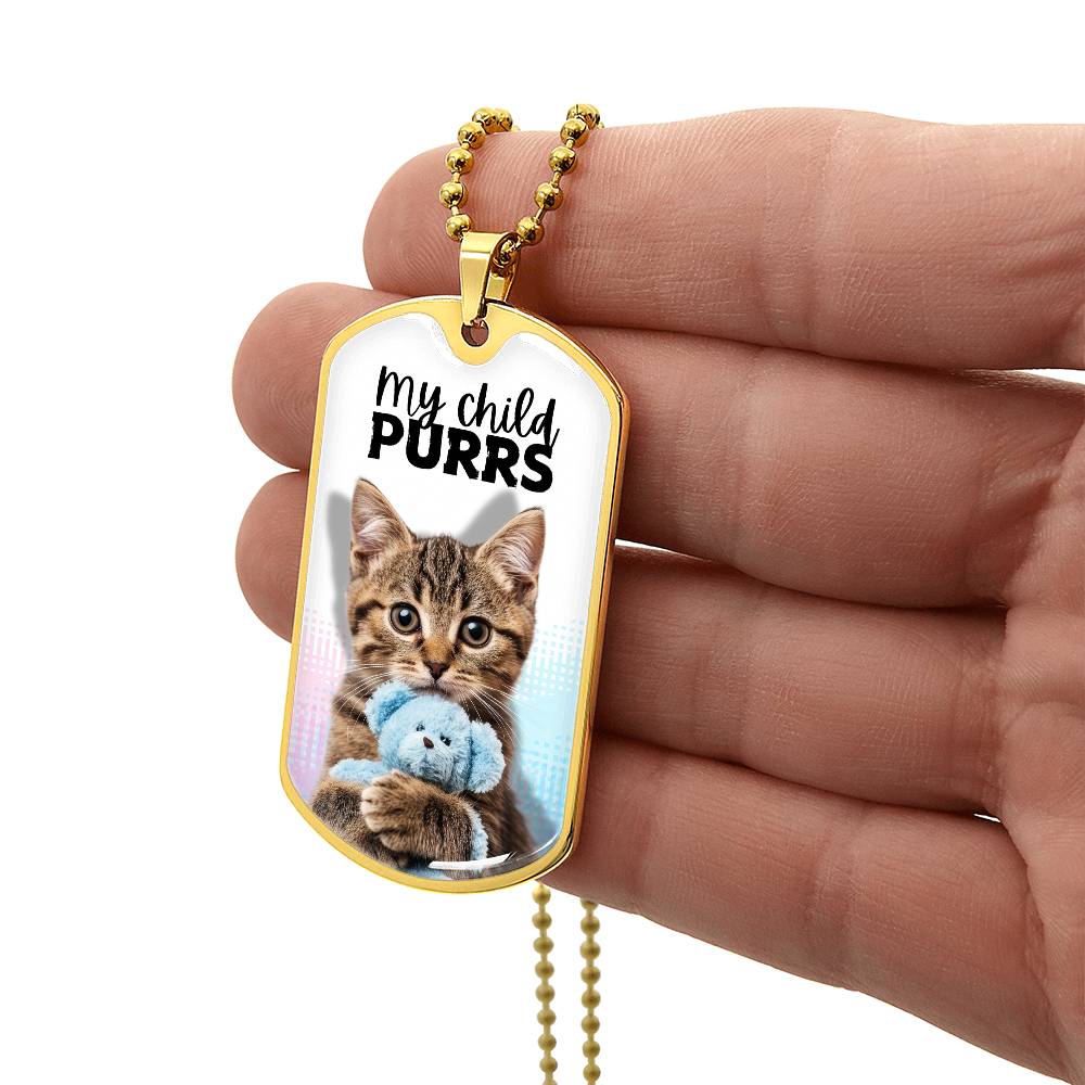 Photo depicting the ​My Child Purrs Necklace from EpiAl's Shop.
