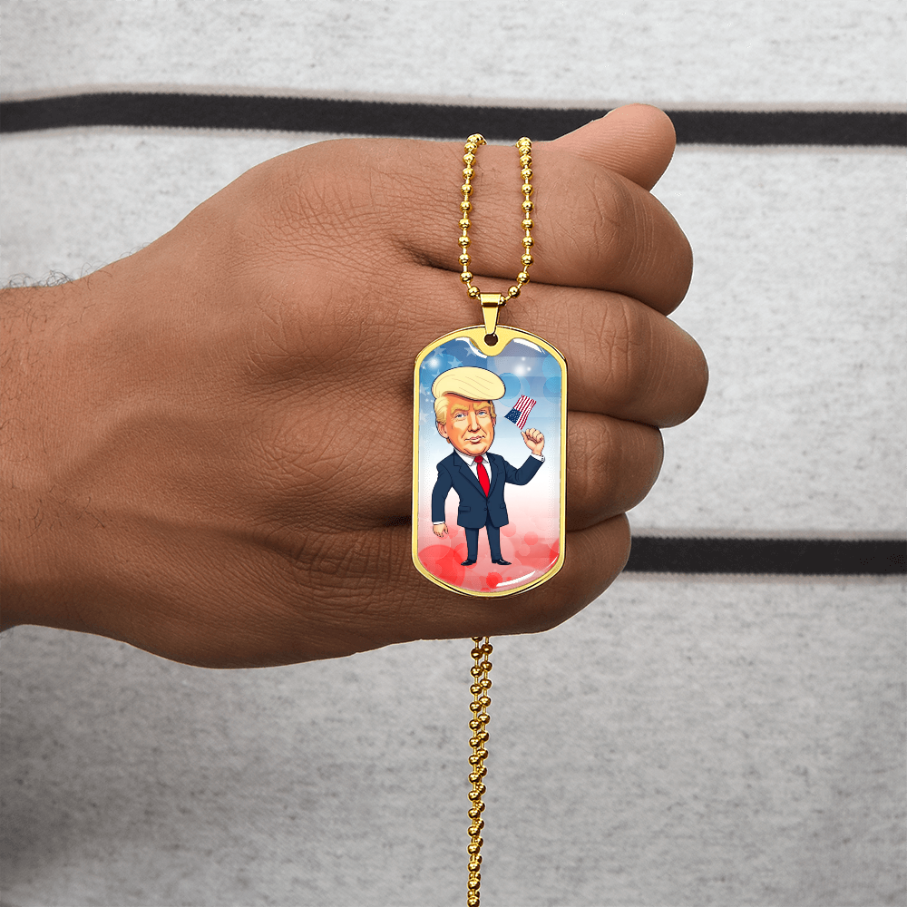Trump Caricature USA Necklace