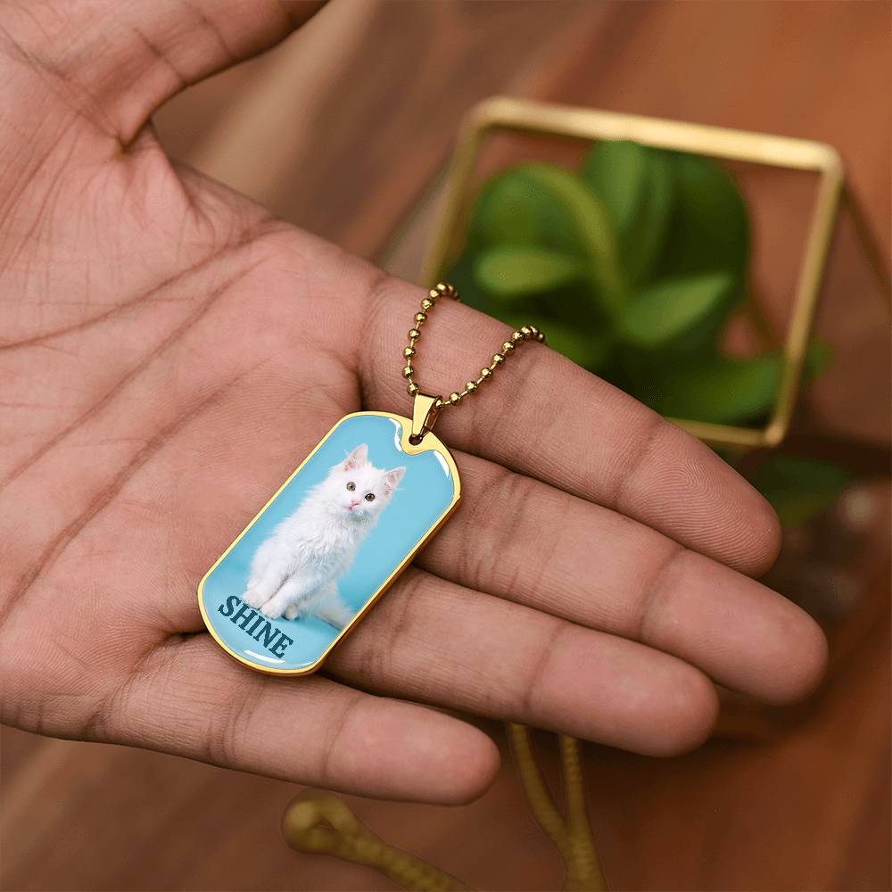 Photo depicting the ​Shine Kitty Necklace from EpiAl's Shop.