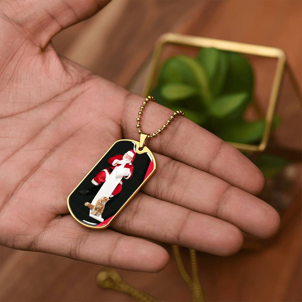 Photo depicting the ​Santa's Cat Necklace from EpiAl's Shop.