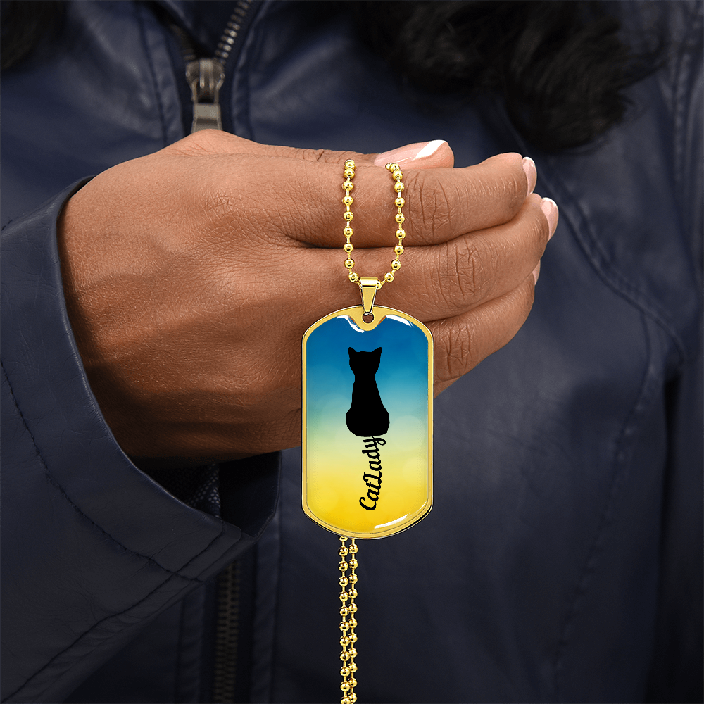 Cursive Tail Cat Lady Necklace