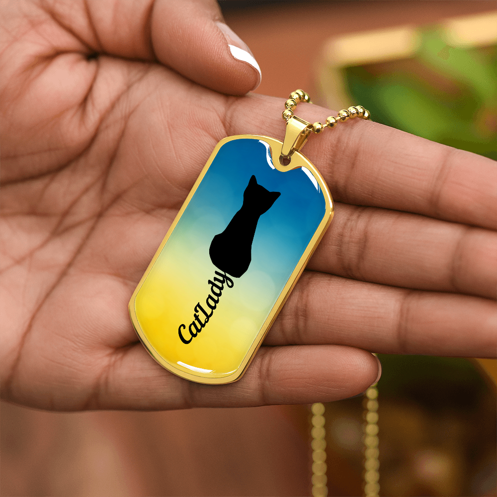 Cursive Tail Cat Lady Necklace