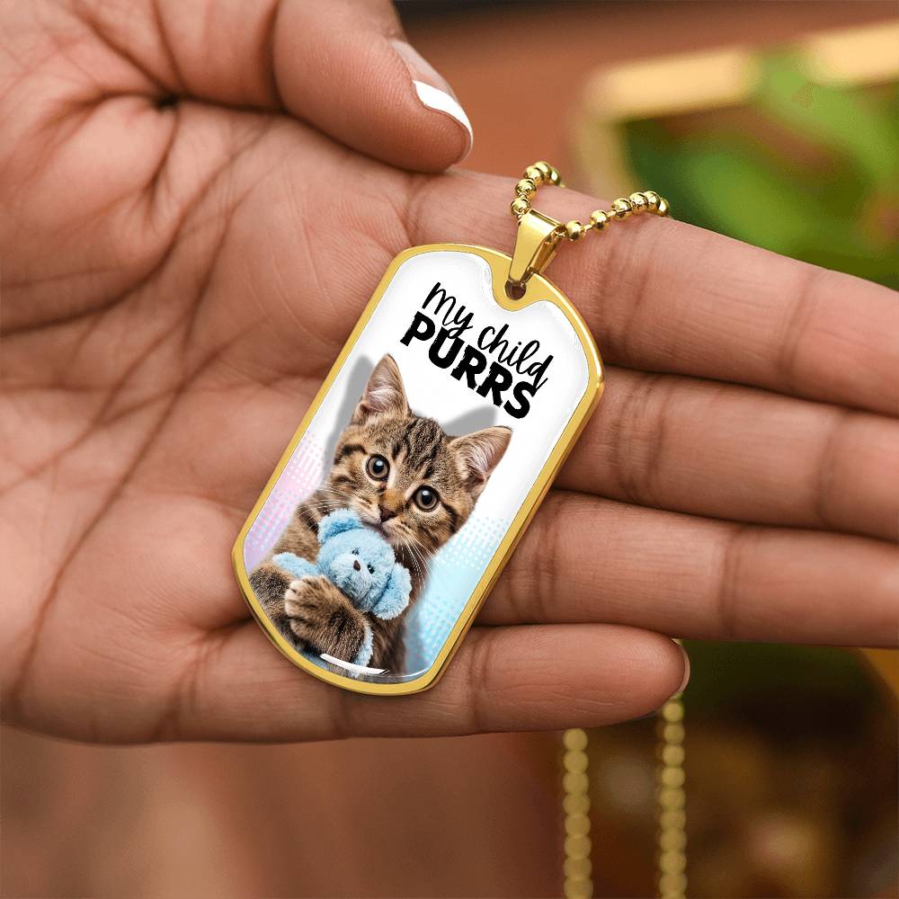 Photo depicting the ​My Child Purrs Necklace from EpiAl's Shop.