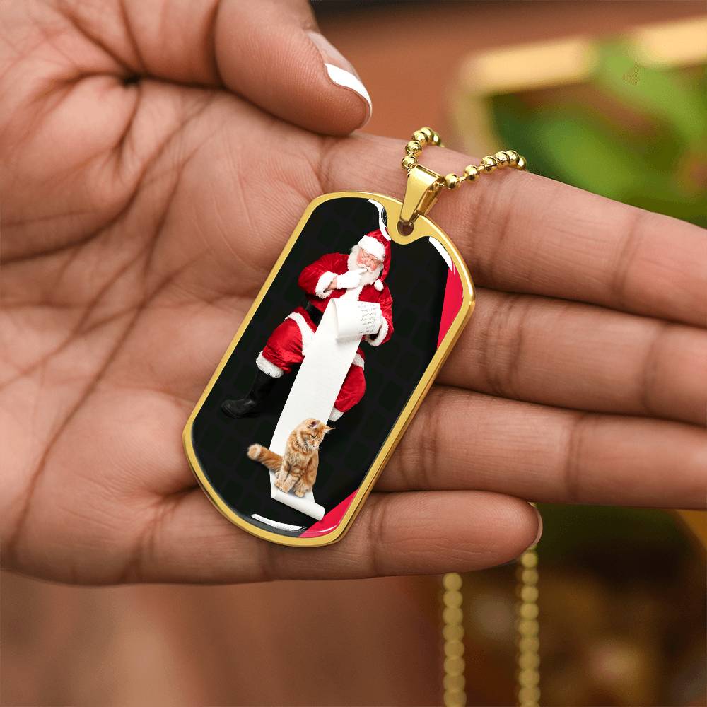 Photo depicting the ​Santa's Cat Necklace from EpiAl's Shop.