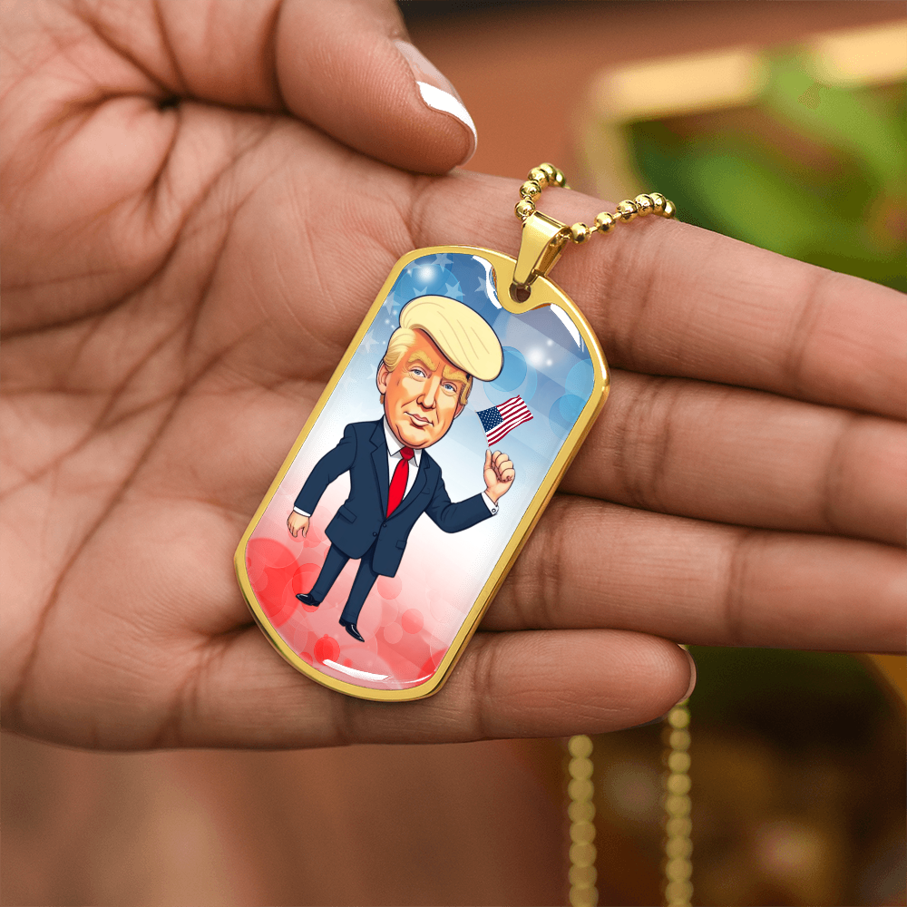 Trump Caricature USA Necklace