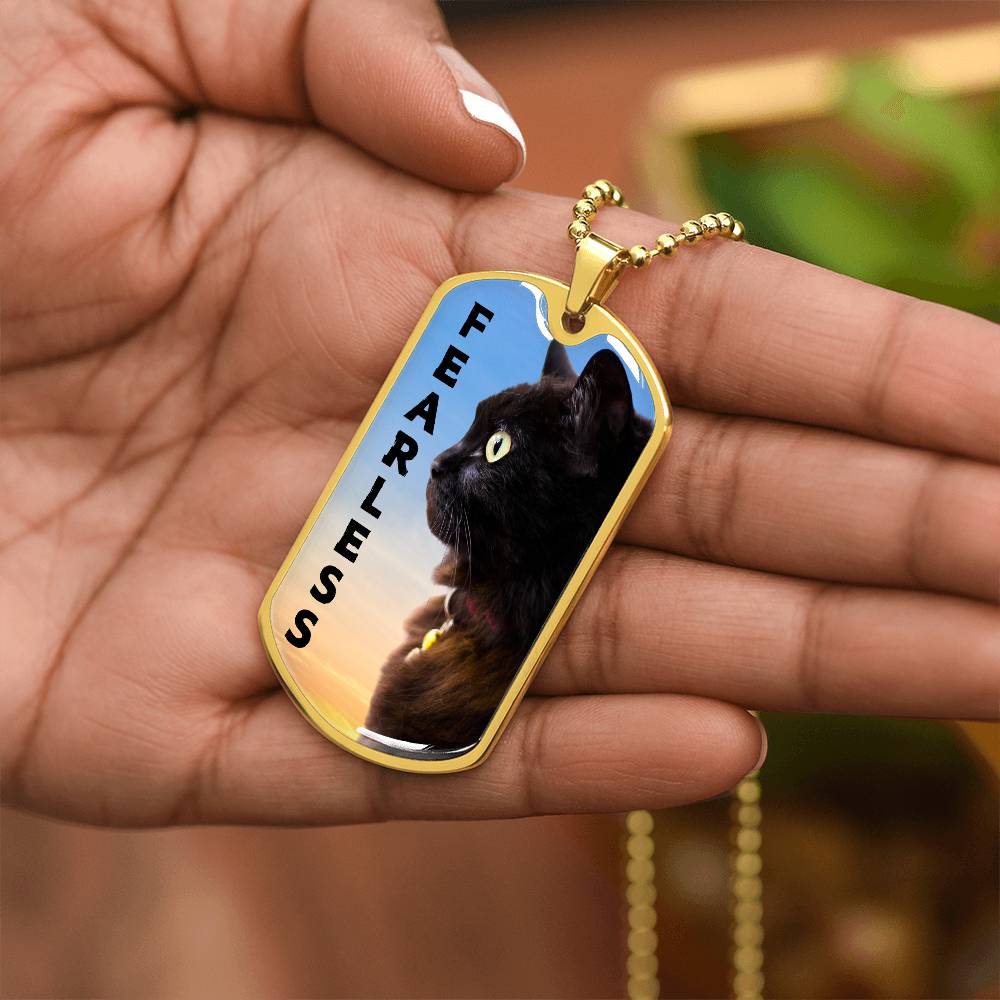 Photo depicting the ​Fearless Necklace from EpiAl's Shop.