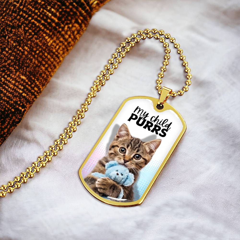 Photo depicting the ​My Child Purrs Necklace from EpiAl's Shop.