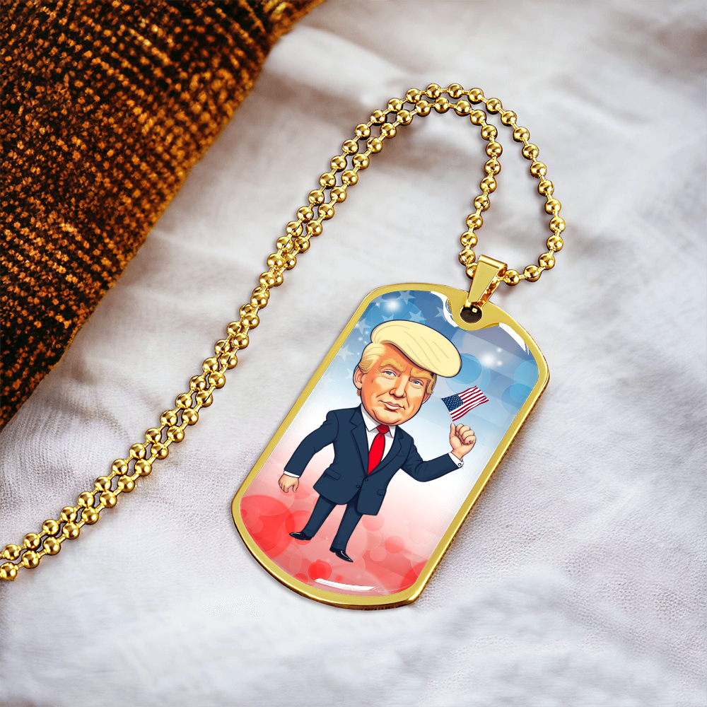 Trump Caricature USA Necklace