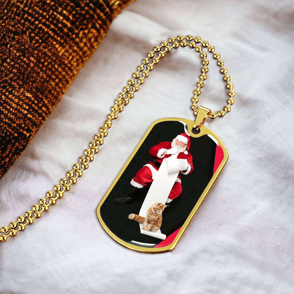 Photo depicting the ​Santa's Cat Necklace from EpiAl's Shop.
