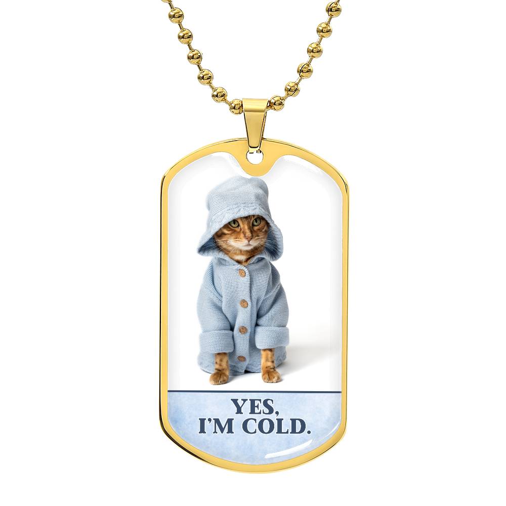 Photo depicting the ​Yes I'm Cold Necklace from EpiAl's Shop.