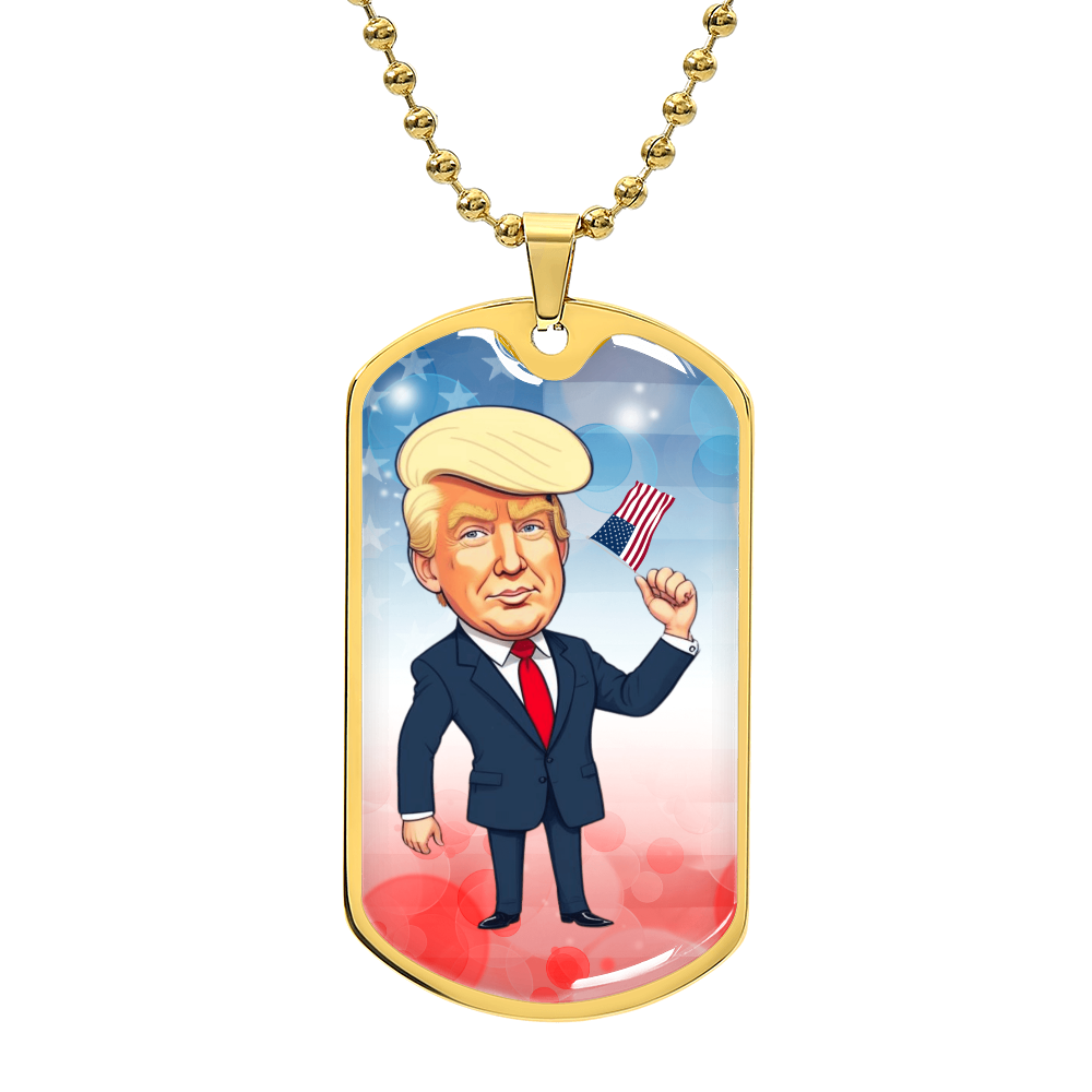 Trump Caricature USA Necklace