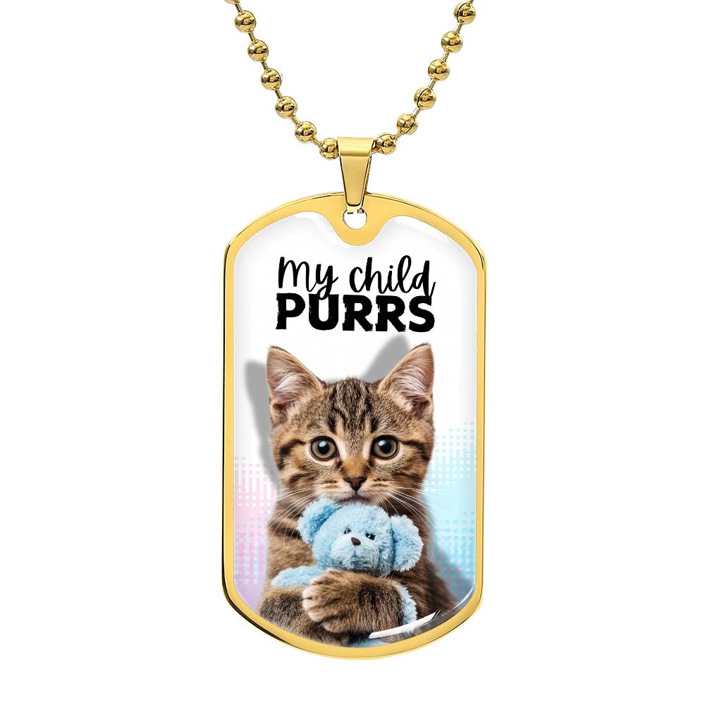 Photo depicting the ​My Child Purrs Necklace from EpiAl's Shop.