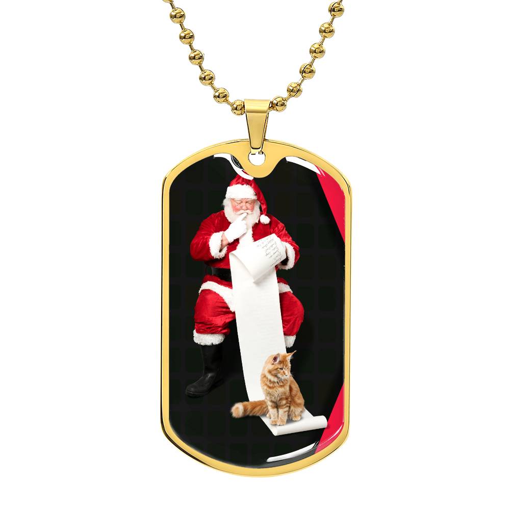 Photo depicting the ​Santa's Cat Necklace from EpiAl's Shop.