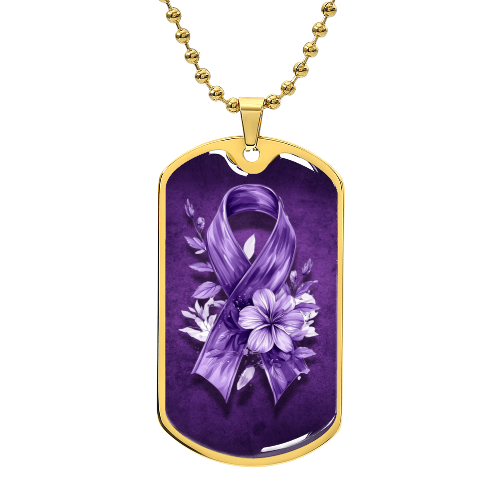 Flowery Purple Ribbon Pendant Necklace