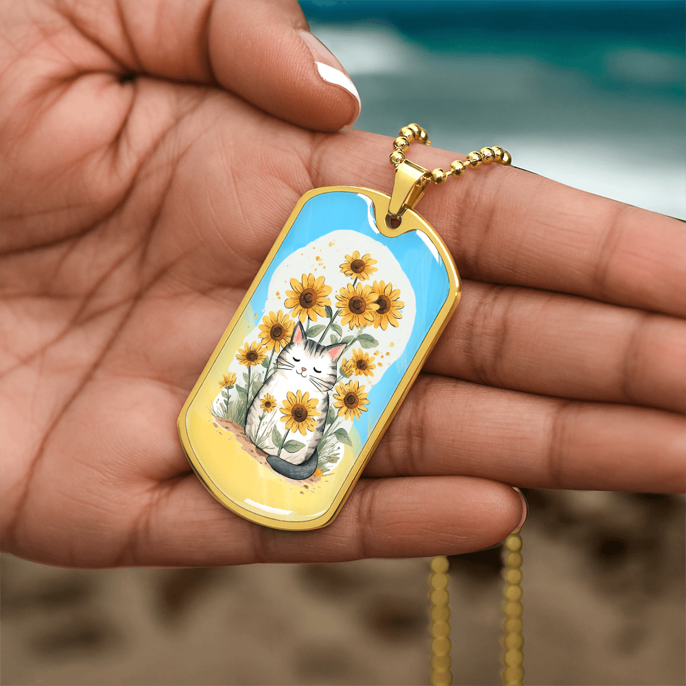 Sunflower Kitty Necklace