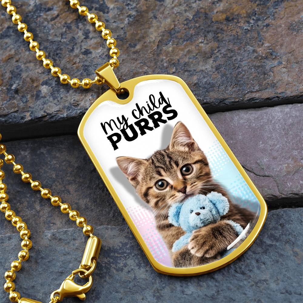 Photo depicting the ​My Child Purrs Necklace from EpiAl's Shop.