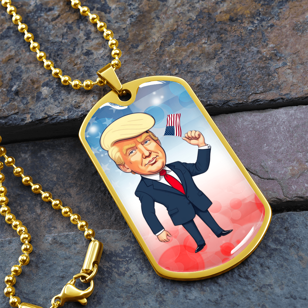 Trump Caricature USA Necklace