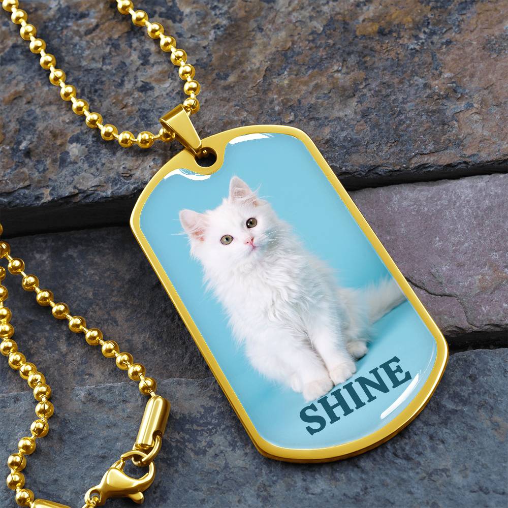 Photo depicting the ​Shine Kitty Necklace from EpiAl's Shop.
