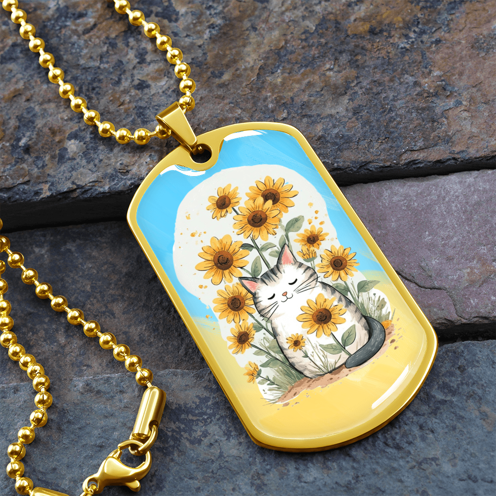 Sunflower Kitty Necklace