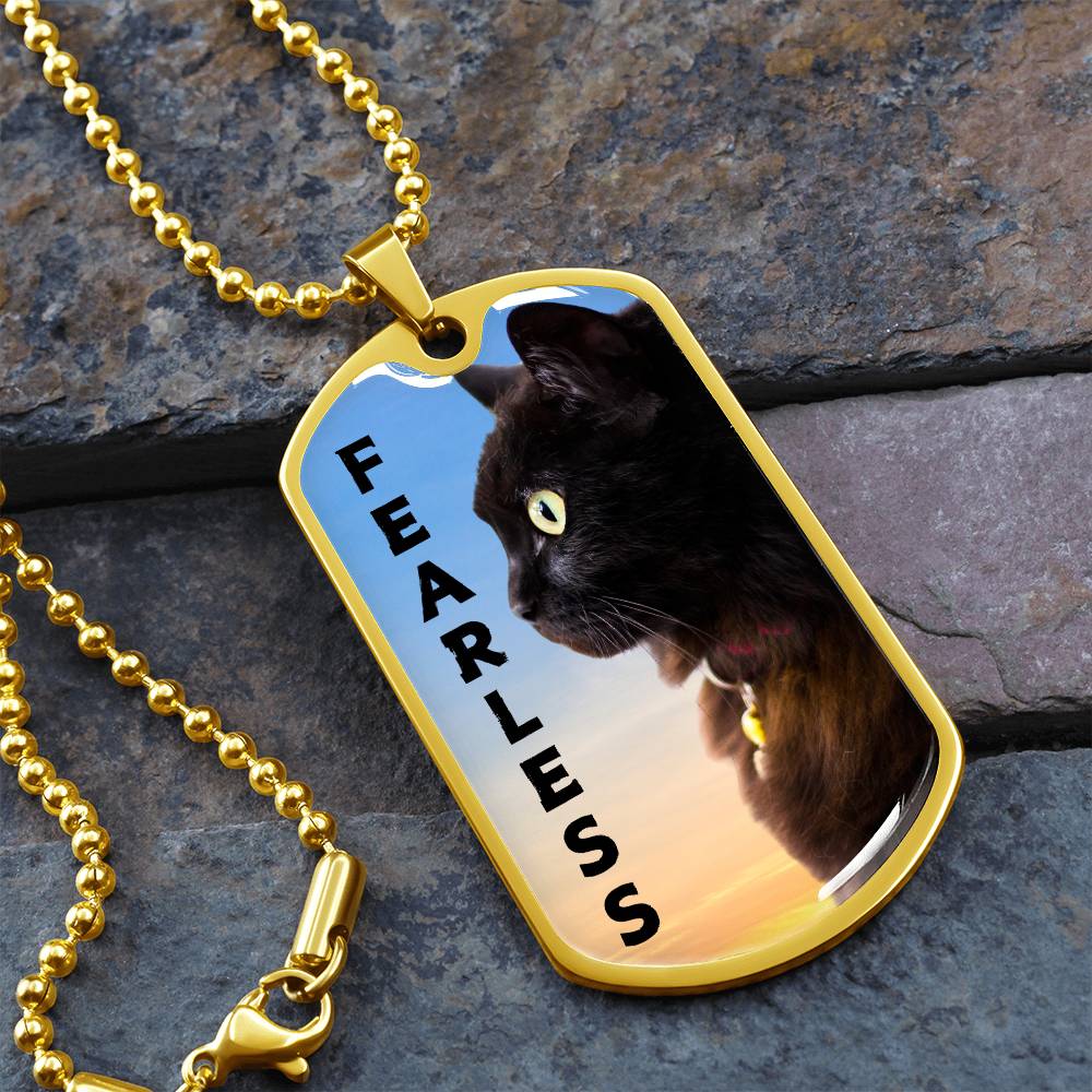 Photo depicting the ​Fearless Necklace from EpiAl's Shop.