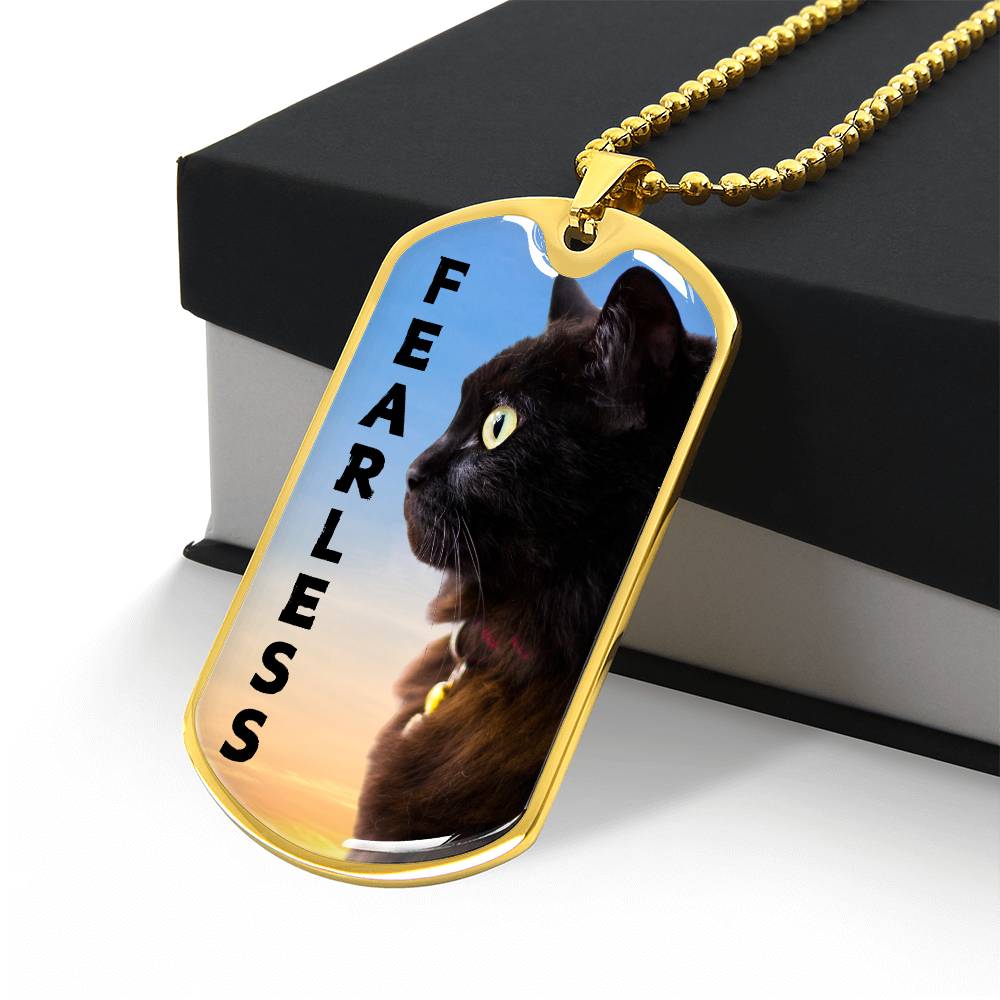 Photo depicting the ​Fearless Necklace from EpiAl's Shop.