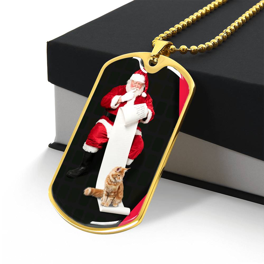 Photo depicting the ​Santa's Cat Necklace from EpiAl's Shop.
