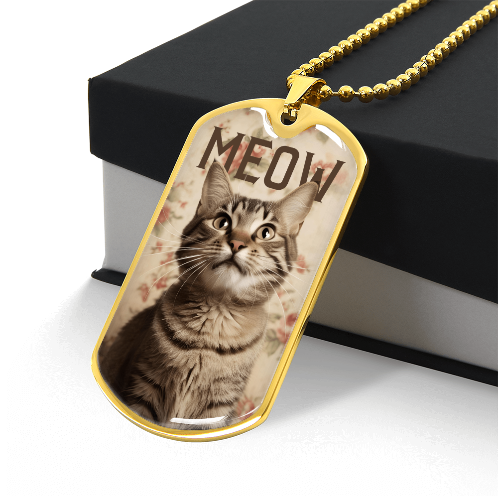 Vintage Meow Tabby Necklace