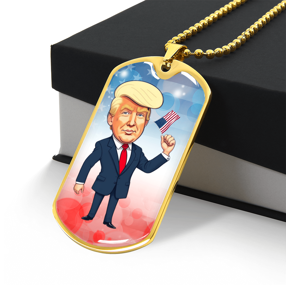Trump Caricature USA Necklace