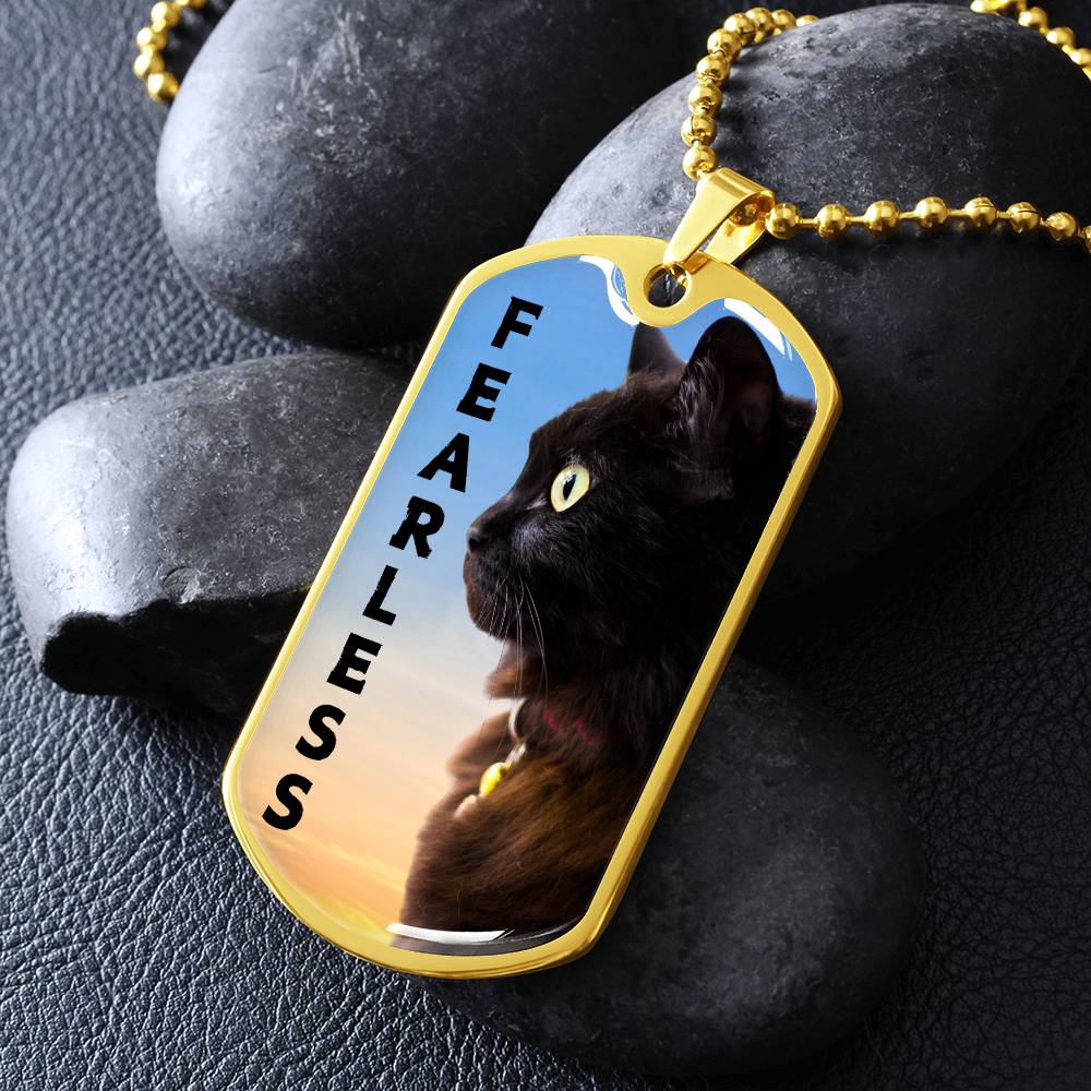 Photo depicting the ​Fearless Necklace from EpiAl's Shop.