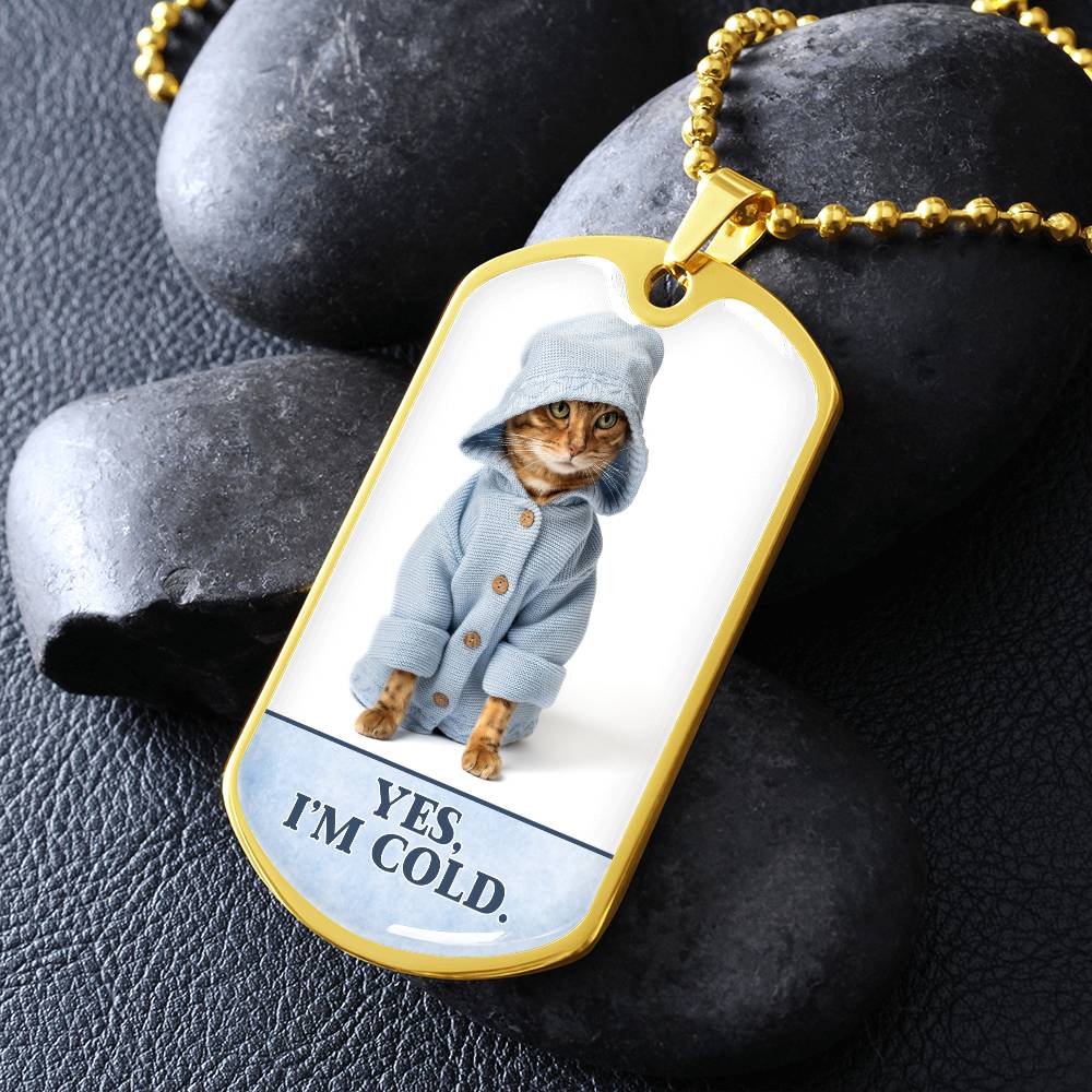 Photo depicting the ​Yes I'm Cold Necklace from EpiAl's Shop.