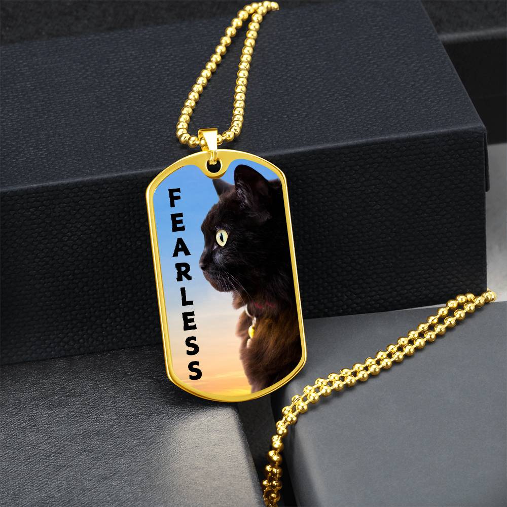 Photo depicting the ​Fearless Necklace from EpiAl's Shop.