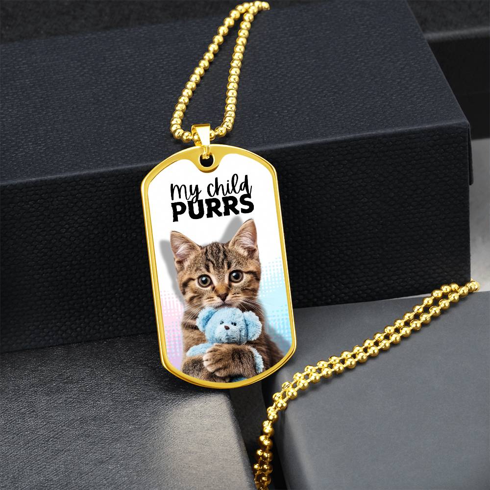 Photo depicting the ​My Child Purrs Necklace from EpiAl's Shop.